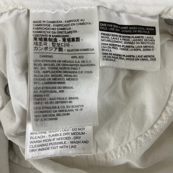 Levi’s Wedgie Straight Jeans 27 White | Y2K High Rise Raw Hem Ankle Denim Pants - Picture 12 of 15